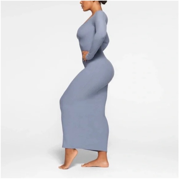 SKIMS Soft Lounge Keyhole Dress In Slate NWT Size 2X - Picture 3 of 7